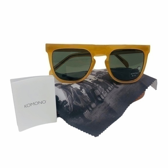 KOMONO Sunglasses Bennet Amber NEW square yellow gold - Picture 3 of 12